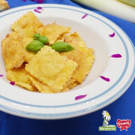 Gobbi porri e salsiccia fritti