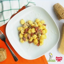 Sfiziosi Gnocchi alla zucca con pancetta e gorgonzola