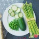 Linguine con asparagi, piselli e zucchine