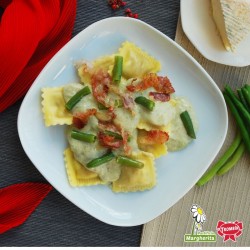 Agnolotti piemontesi con crema di fagiolini e taleggio
